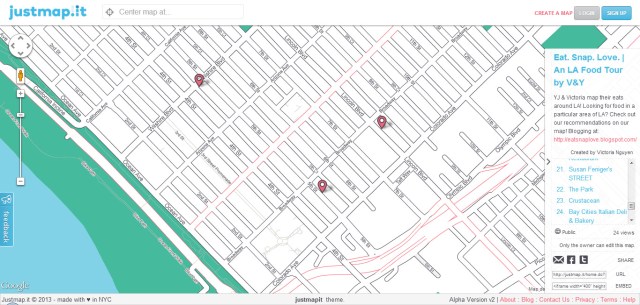 Justmap.it - Eat. Snap. Love.  An LA Food Tour by V&Y