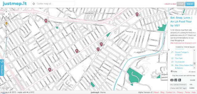 Justmap.it - Eat. Snap. Love.  An LA Food Tour by V&Y