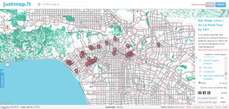 Justmap.it - Eat. Snap. Love.  An LA Food Tour by V&Y